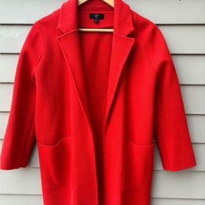 J. Crew 360 unstructured sweater jacket (size XS), tomato red